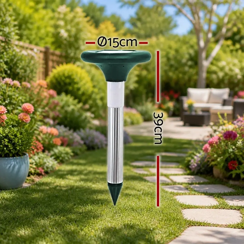 Solar LED Snake Repeller Ultrasonic Pest Deterrent Weatherproof Black