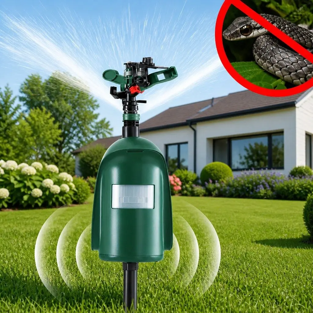 Outdoor Water Sprinkler Motion Sensor Garden Pest Repeller Green