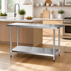 Stainless Steel Kitchen Work Bench 1524x610mm Commercial Home Prep Table