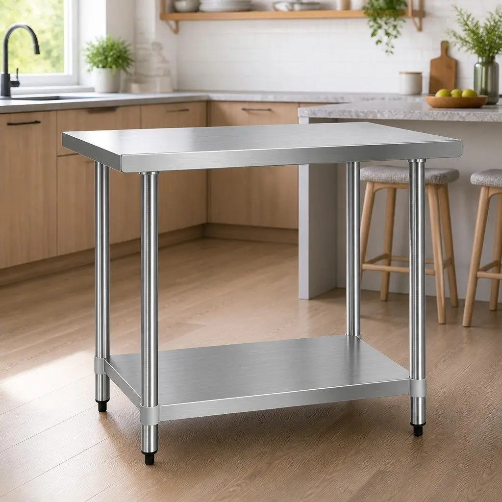 Stainless Steel Work Bench Heavy Duty Kitchen Prep Table 1219x610mm Silver