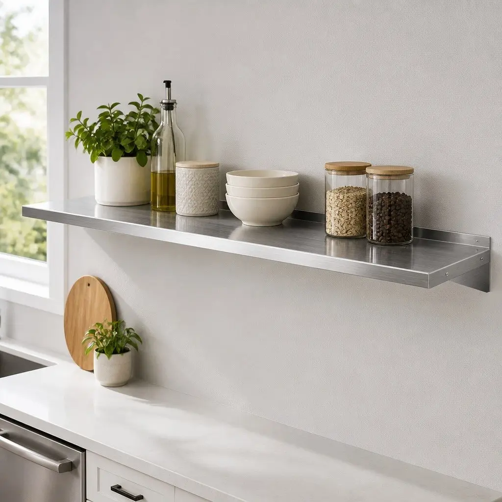 Wall Mounted Kitchen Shelf Heavy Duty 1800mm Stainless Steel Storage Rack Silver
