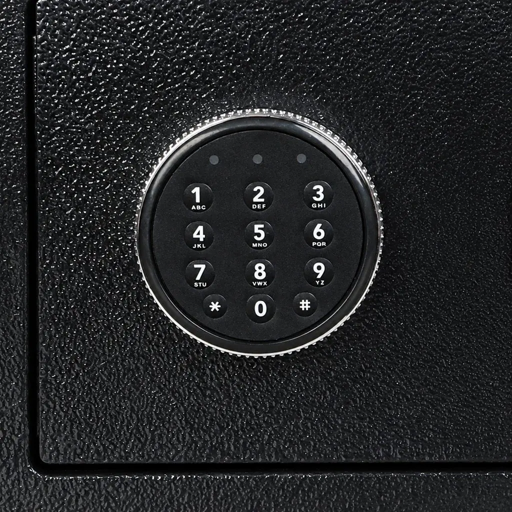 Digital Security Safe Box Password Key Lock 8.1L Black Steel Home Office