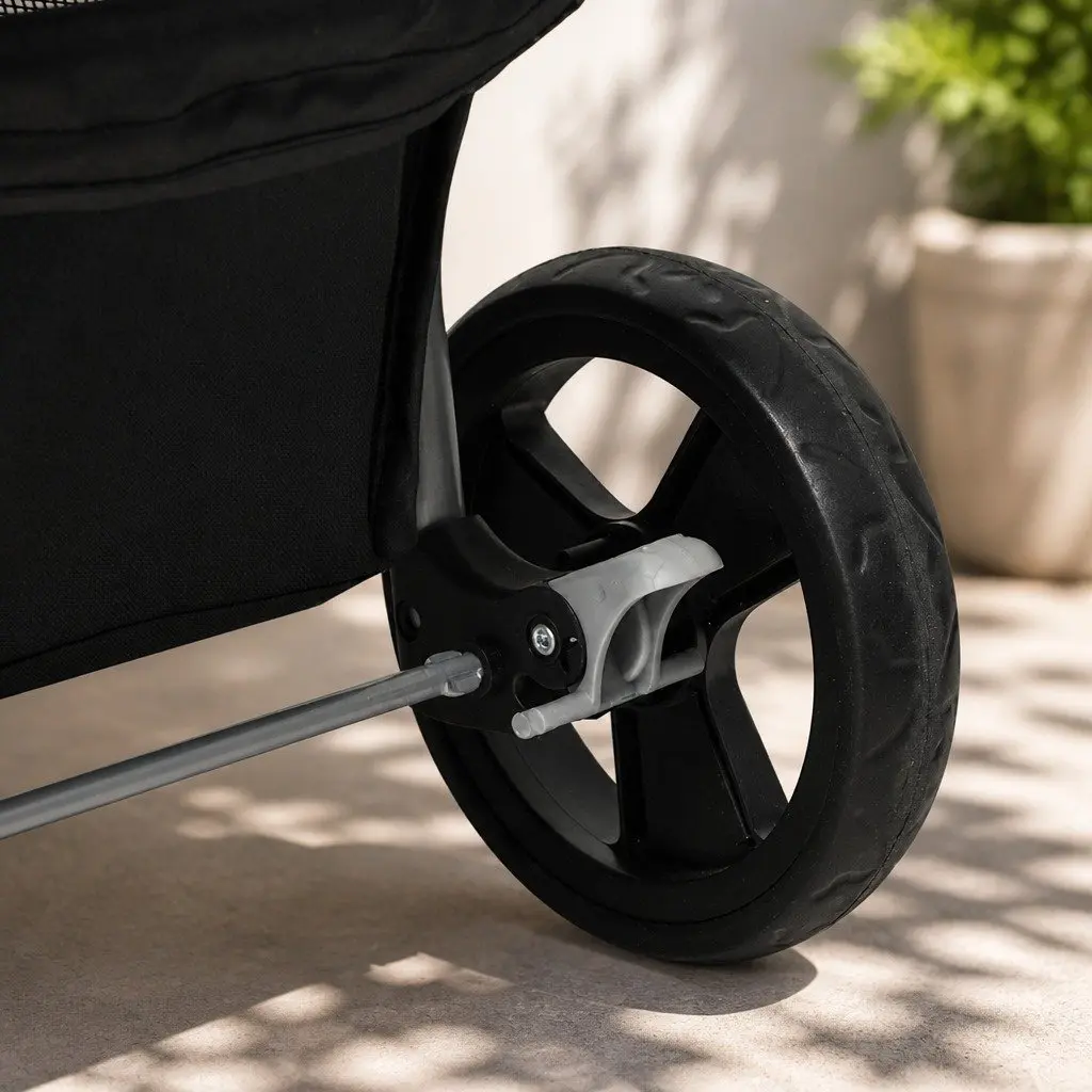 Pet Stroller Foldable Portable 4 Wheels Waterproof Fabric Black