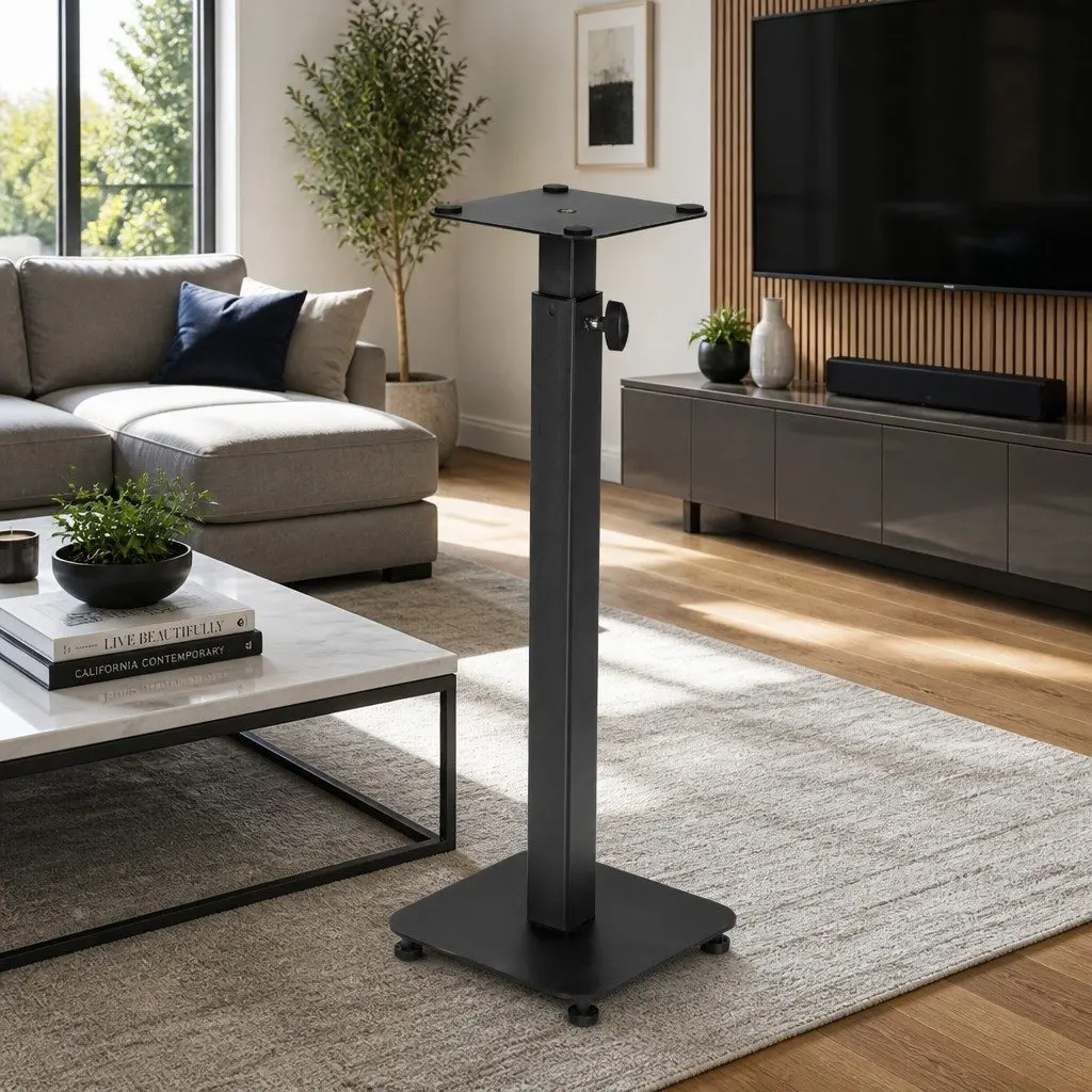 Speaker Stand Adjustable Height 70-117cm Steel Black 2pcs