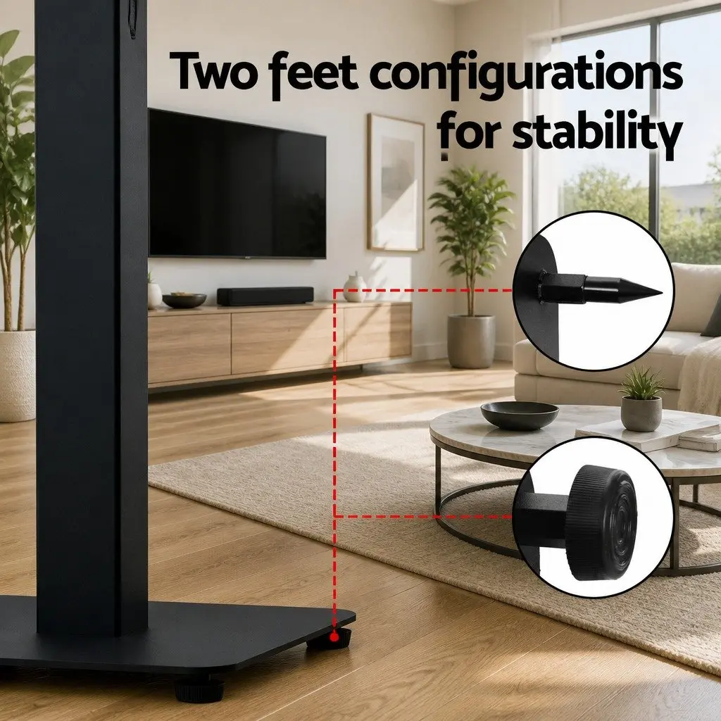 Speaker Stand Adjustable Height 70-117cm Steel Black 2pcs