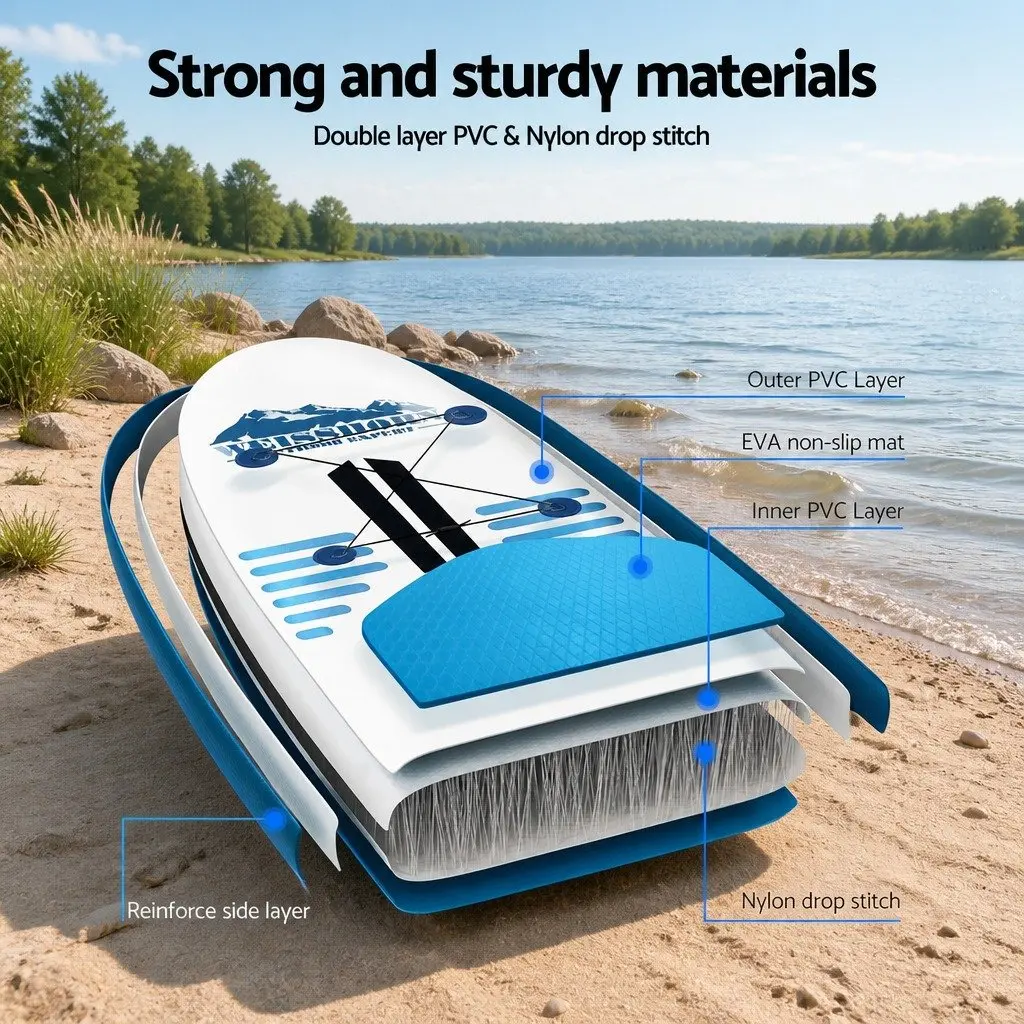 Stand Up Paddle Board 10.6ft Inflatable SUP Kayak Surfboard Paddleboard Blue