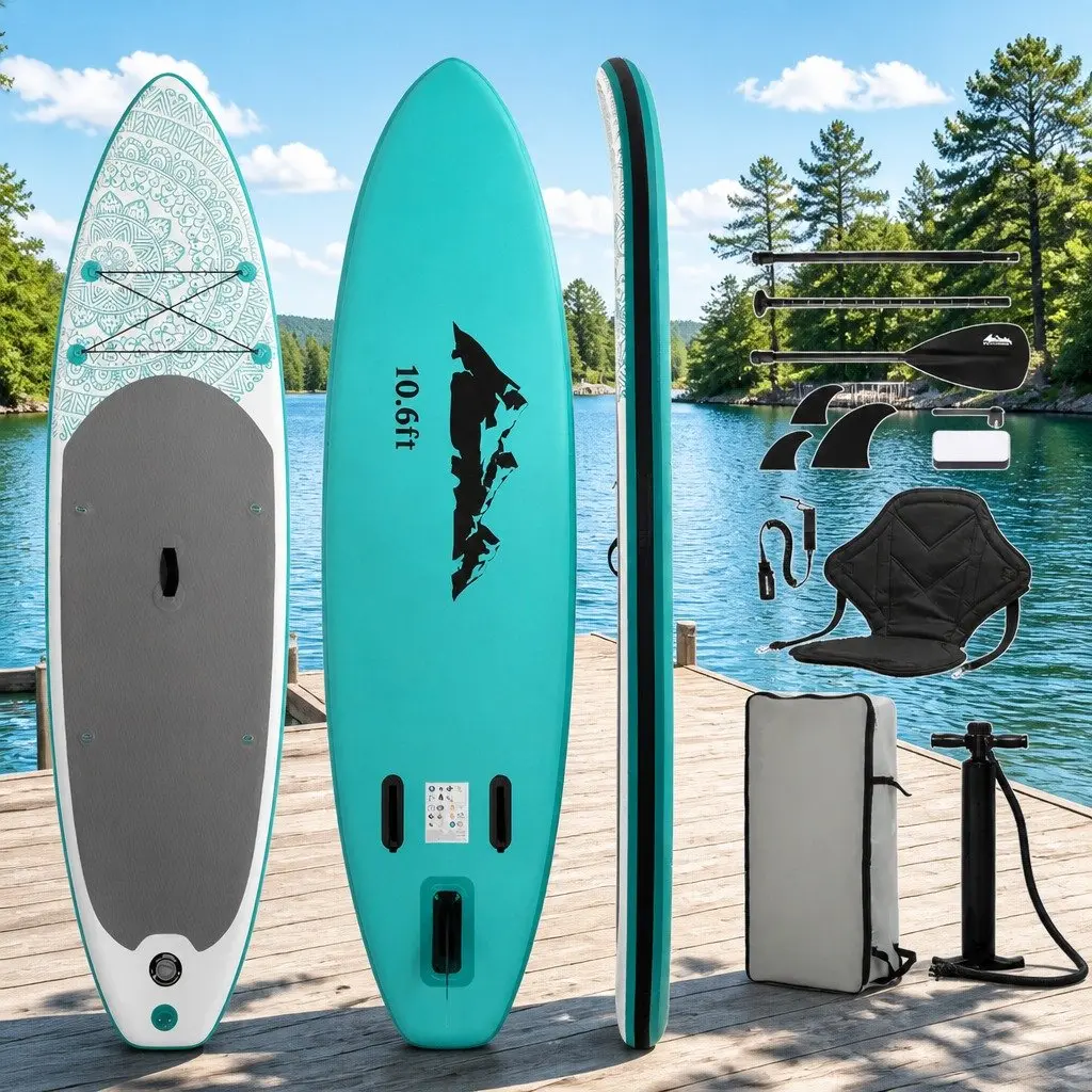 Inflatable Stand Up Paddle Board 10.6ft SUP Surfboard Paddleboard Kayak Green