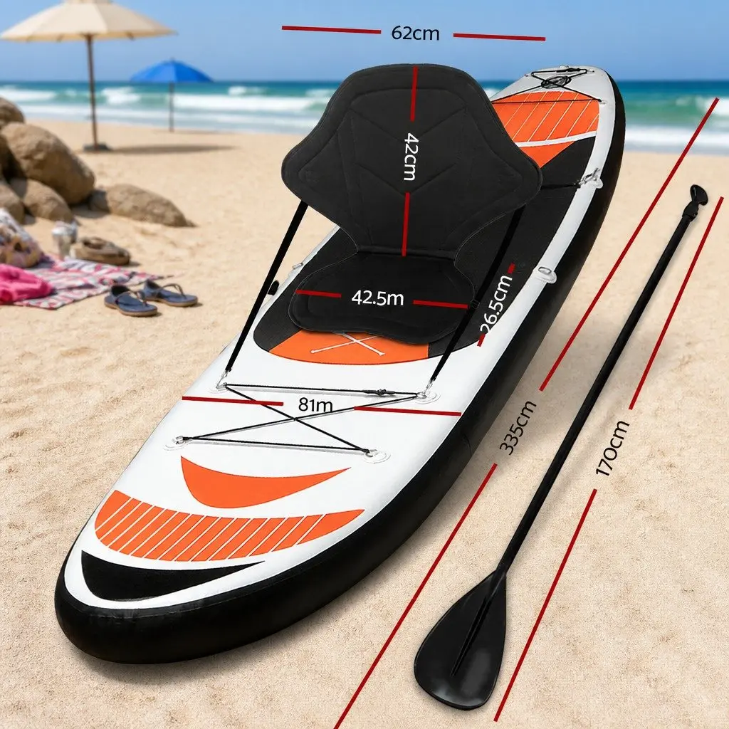 Stand Up Paddle Board 11ft Inflatable SUP Surfboard with Adjustable Paddle
