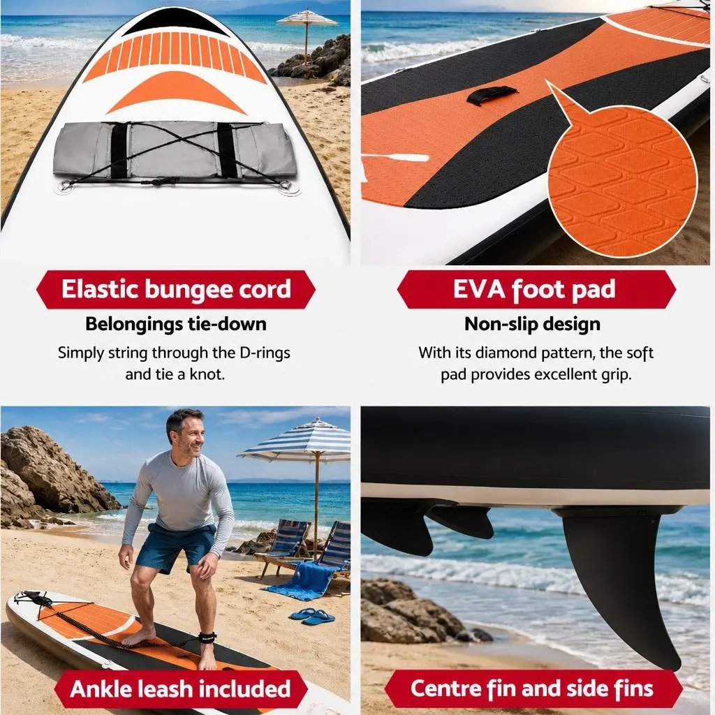 Stand Up Paddle Board 11ft Inflatable SUP Surfboard with Adjustable Paddle