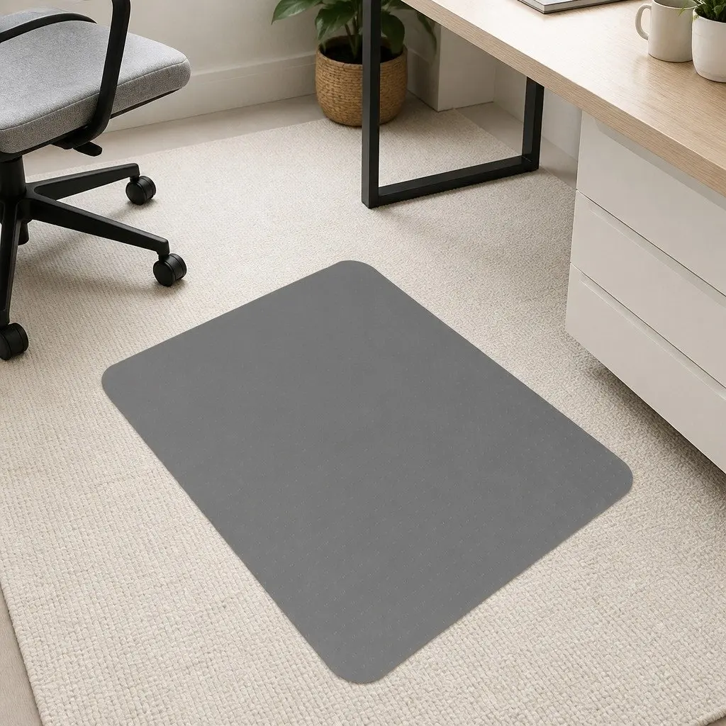 Chair Mat Carpet Floor Protector Gripper Backing 135cm x 114cm Black PVC