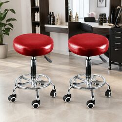 Swivel Salon Stool Barber Chair Gas Lift Height Adjustment Rolling Casters