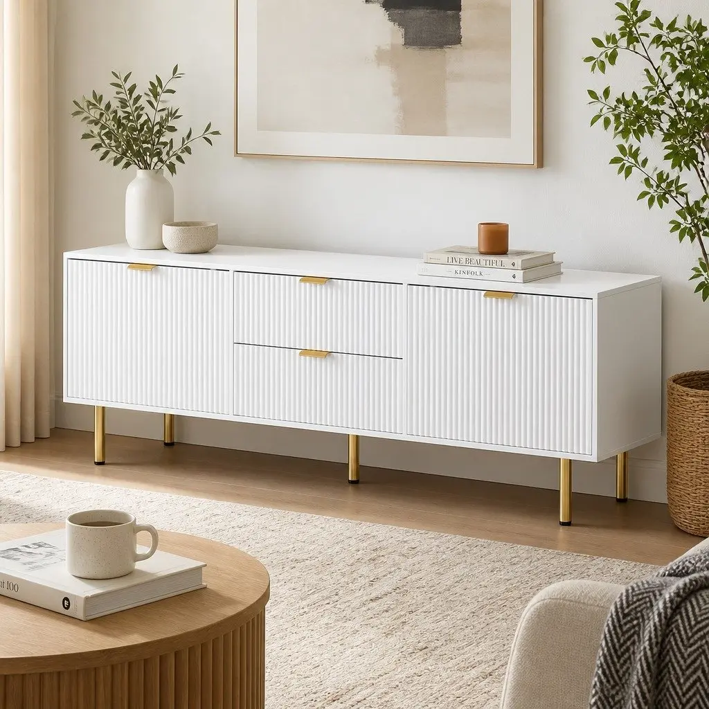 160cm TV Entertainment Unit Cabinet with Storage Doors Sideboard Living Room
