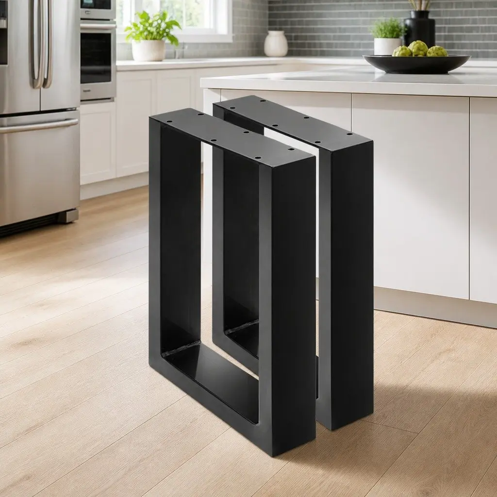 Metal Table Legs DIY Rectangular 40x30cm Set of 2 Industrial Box Design