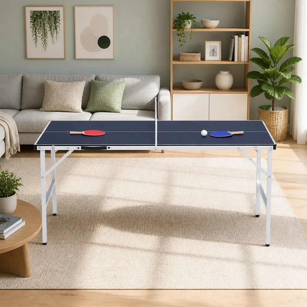 Table Tennis Table Portable Foldable High Rebound Indoor Blue
