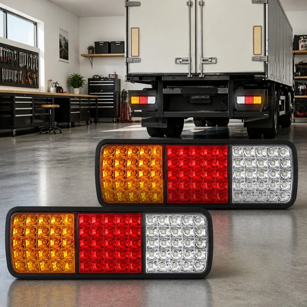 LED Tail Lights Pair 75 Stop Reverse Indicator 12V Ute Trailer Caravan Truck
