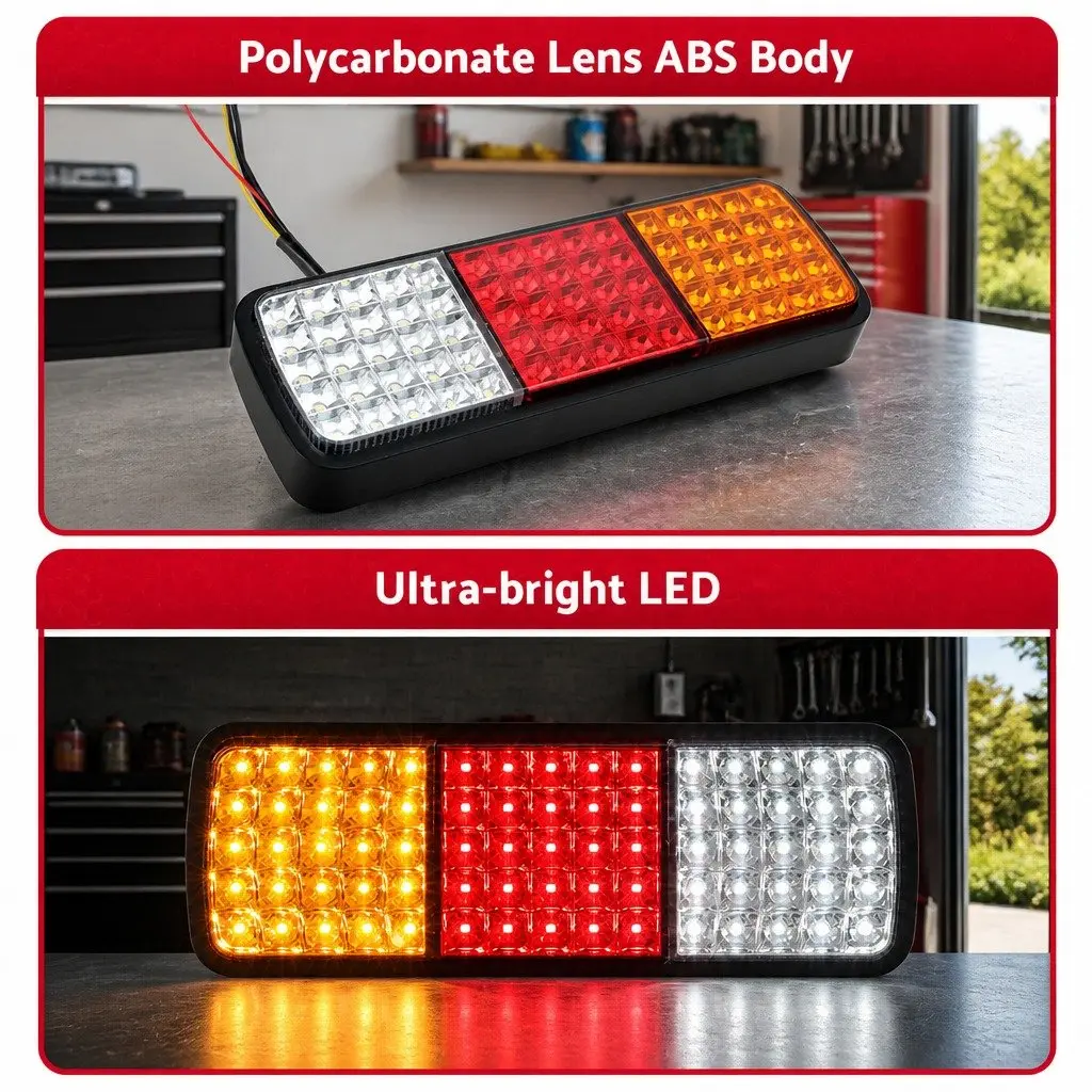 LED Tail Lights Pair 75 Stop Reverse Indicator 12V Ute Trailer Caravan Truck