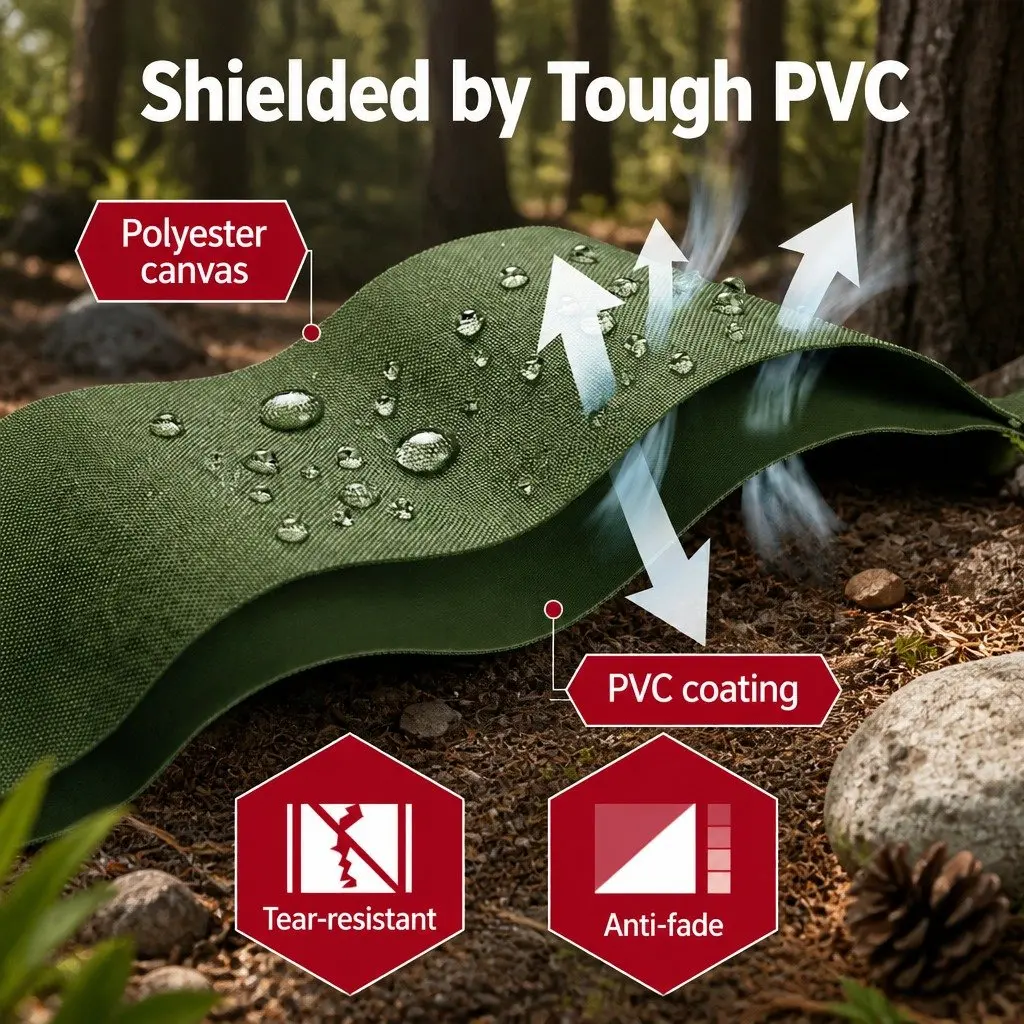 Heavy Duty Tarp Waterproof UV Resistant 2x3m Green Canvas