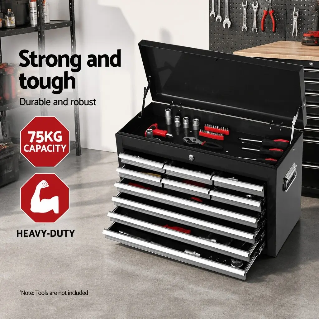 Tool Cabinet 10 Drawer Storage Organizer Steel Black Grey