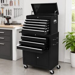 Tool Chest Trolley 12 Drawers Storage Cabinet Toolbox Organizer with Lockable