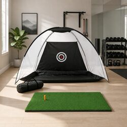Golf Practice Net Training Mat Set Driving Target Indoor Outdoor Portable