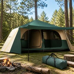 8 Person Dome Camping Tent Pop Up Instant Setup Family Hiking Outdoor Green Camp