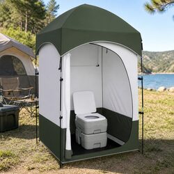 Portable Toilet Shower Tent Camping Set 20L Privacy Changing Room Outdoor Loo
