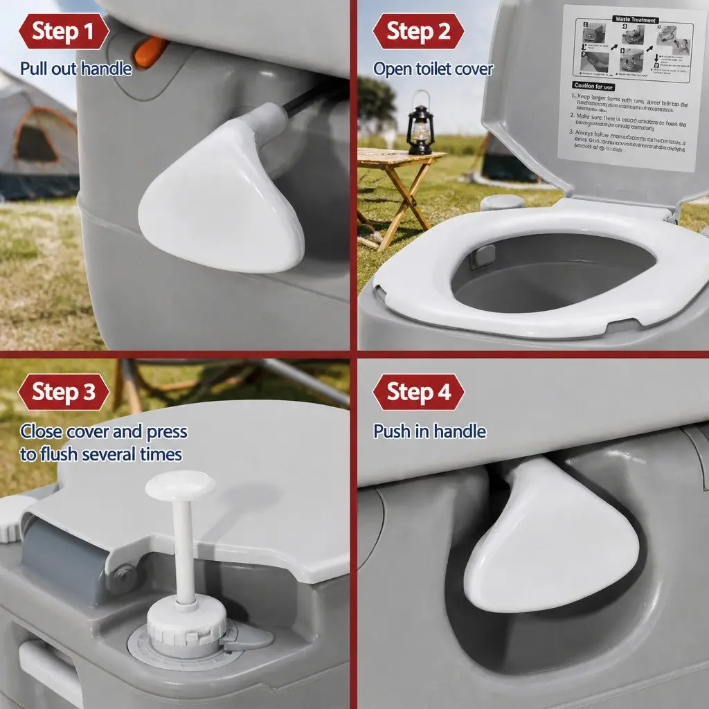 Portable Toilet Shower Tent Set Outdoor Privacy Ensuite 22L Waste Tank 14L Freshwater Tank Grey Green