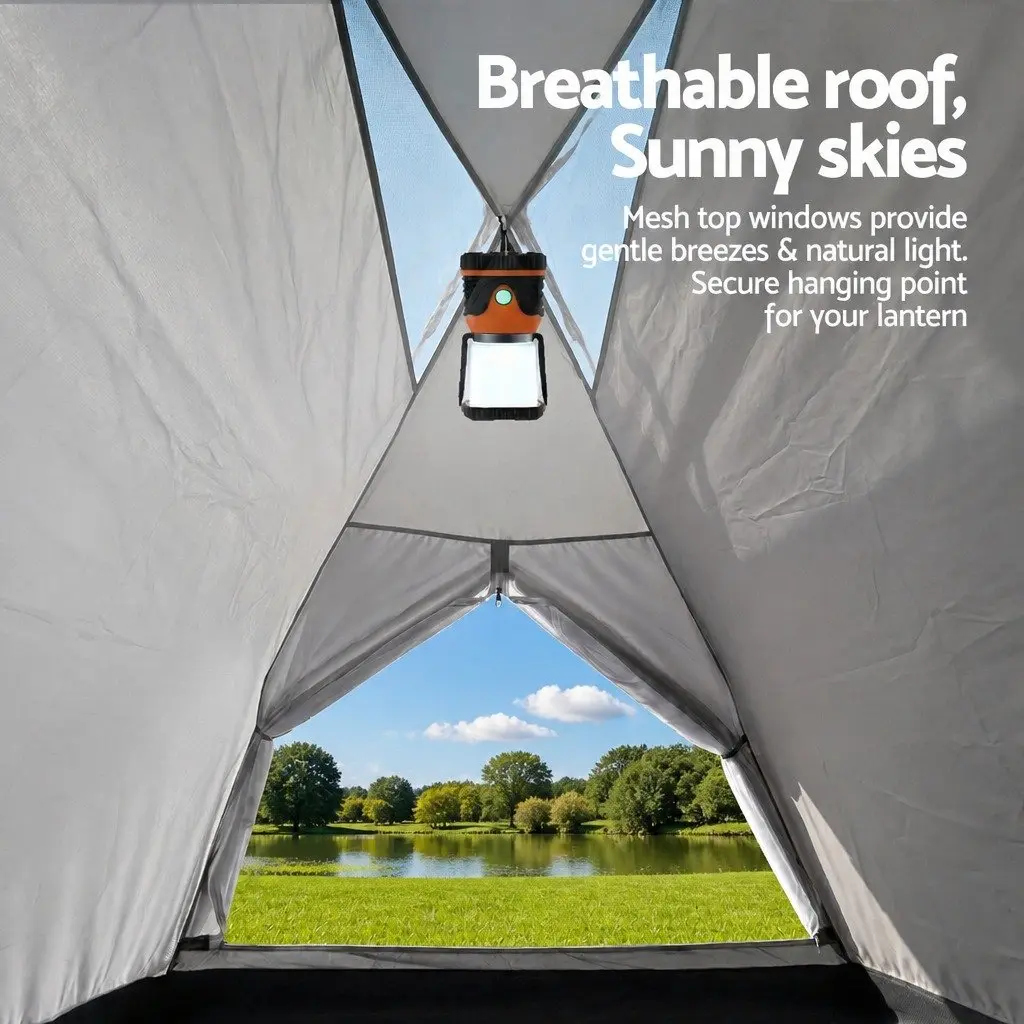 2 Person Instant Pop Up Camping Tent Automatic Waterproof Grey