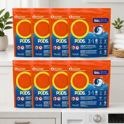 3 in 1 Original Laundry Pods 128 Pack Detergent Stain Remover Colour Protector