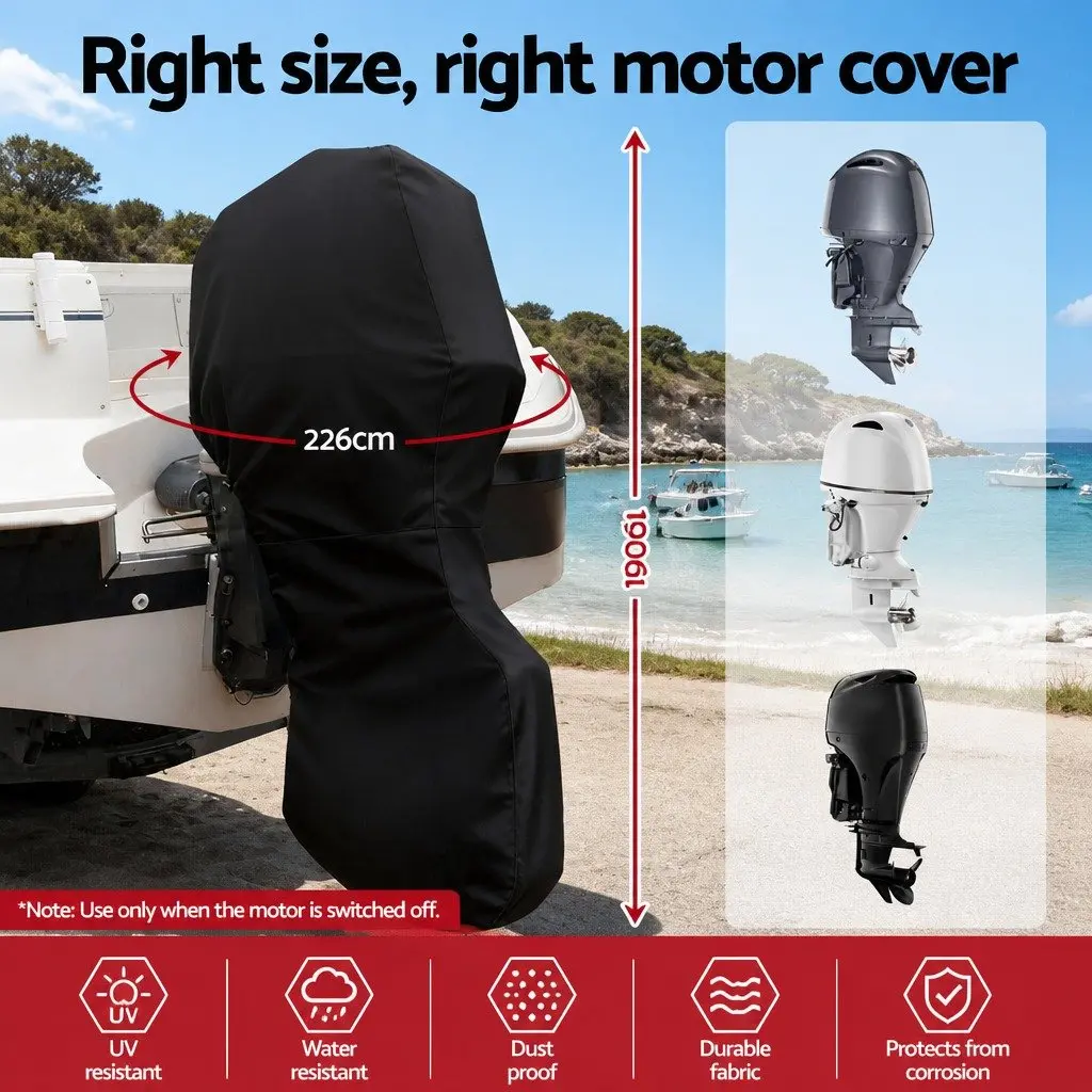 Outboard Motor Cover Full Protection 100HP 150HP Water Resistant UV Resistant Black