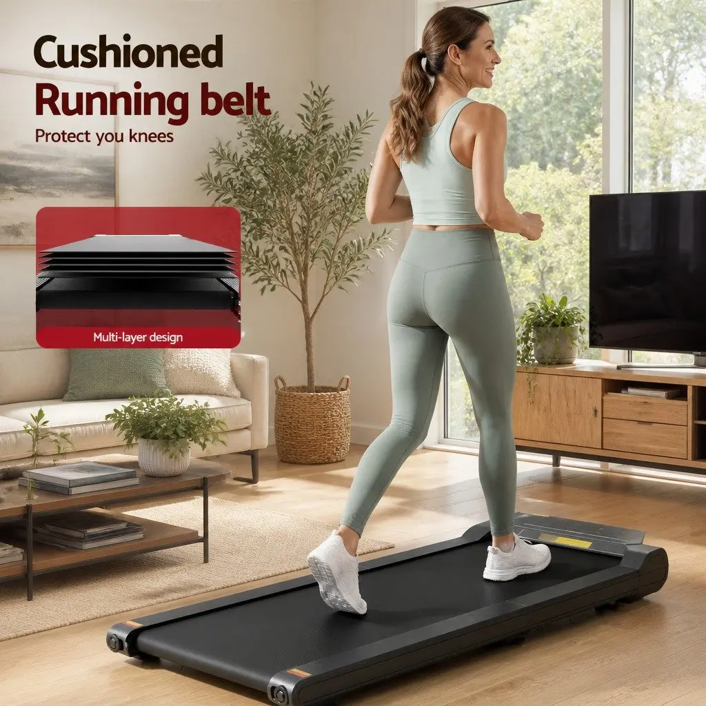 Walking Pad Treadmill 2-in-1 Foldable Under Desk Home Gym Machine 38cm Belt LED