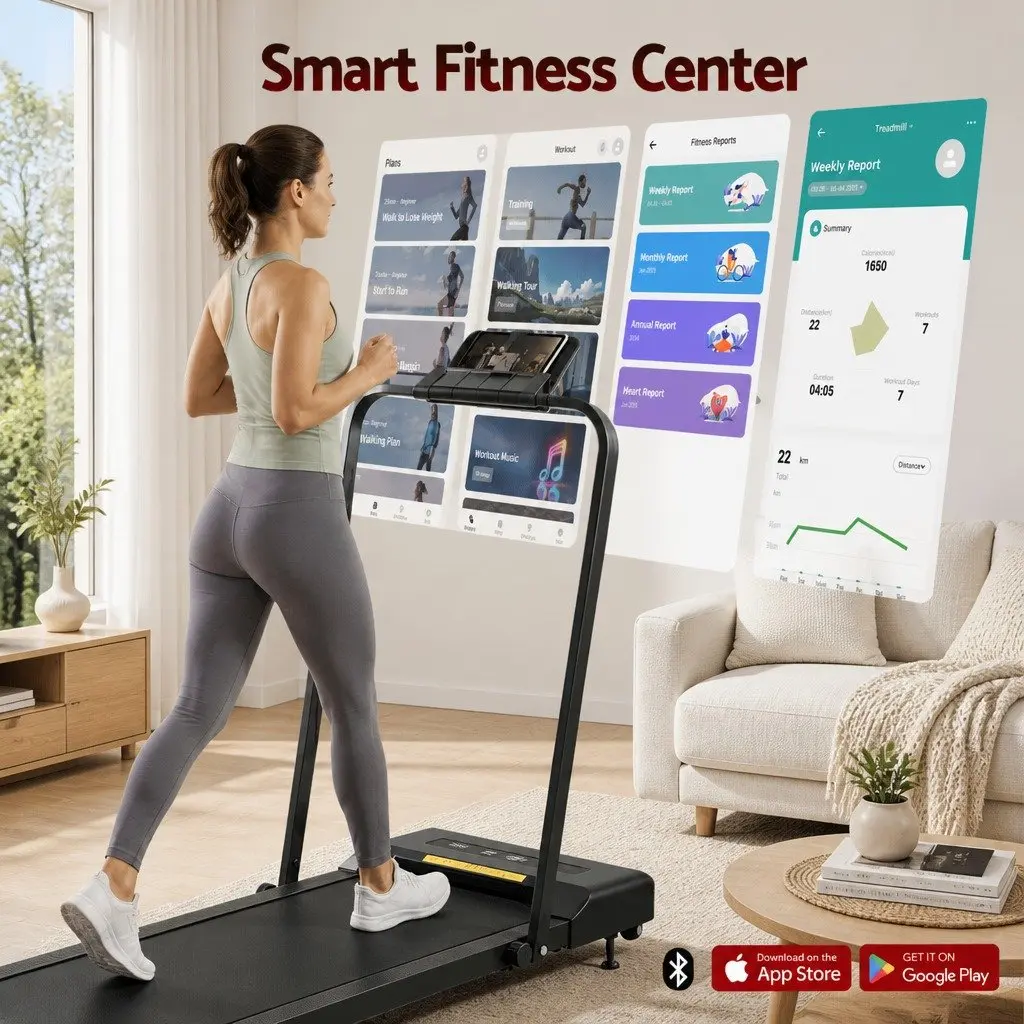 Electric Walking Pad Treadmill Foldable Compact 380mm Black