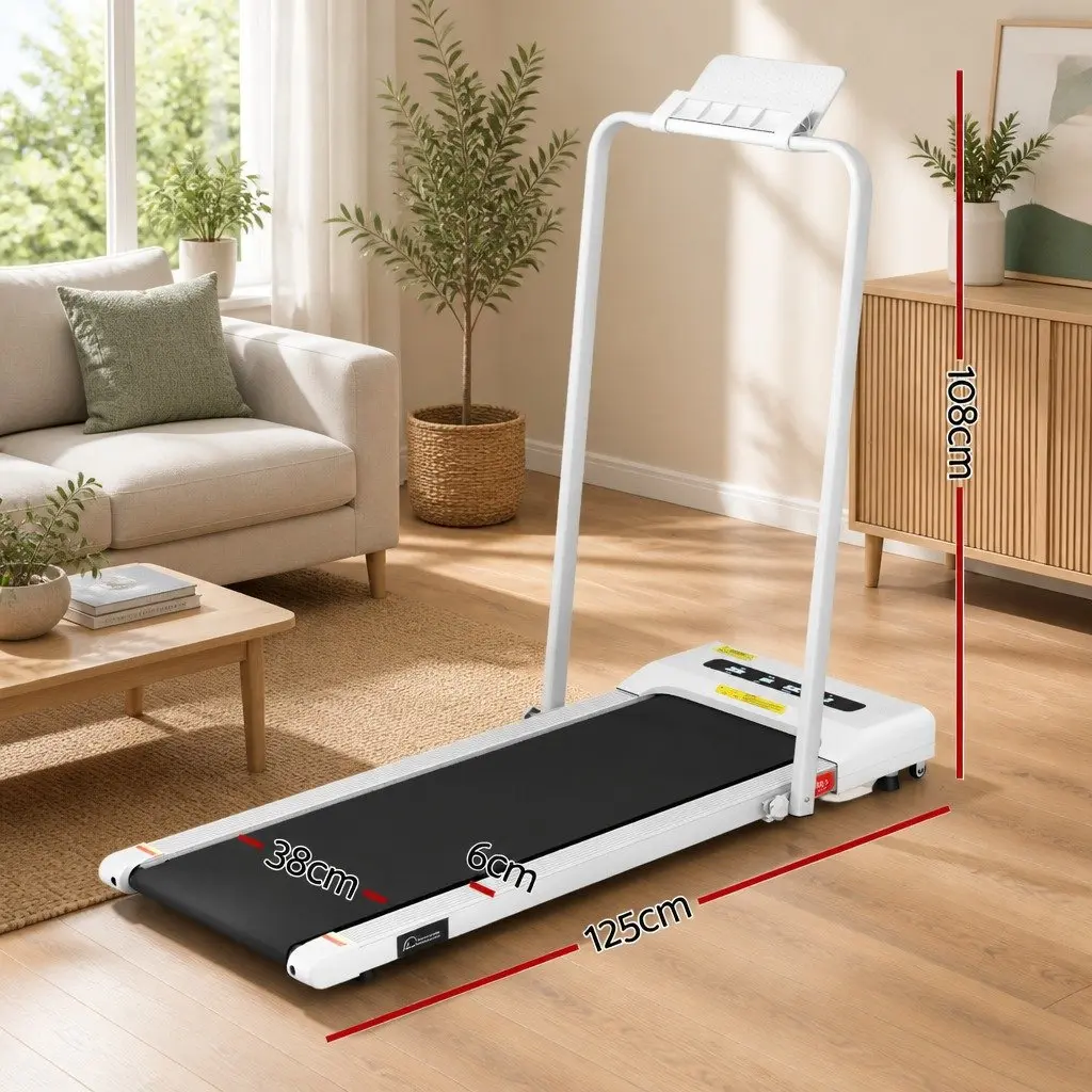 Electric Treadmill Foldable Compact Home Gym Fitness Machine 380mm White