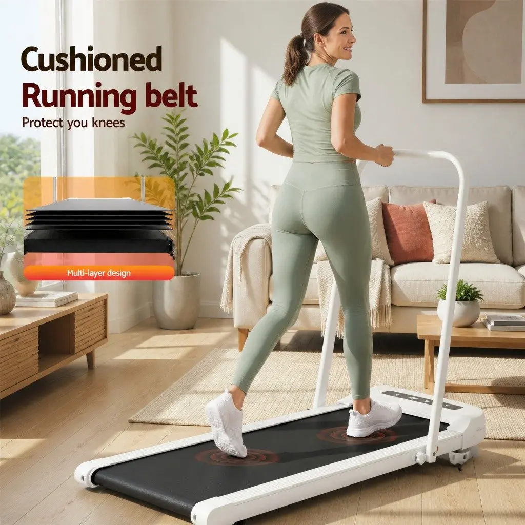 Electric Treadmill Foldable Compact Home Gym Fitness Machine 380mm White