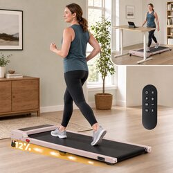 Walking Pad Treadmill 3 in 1 Under Desk Home Gym 12% Incline 40cm Belt Pink