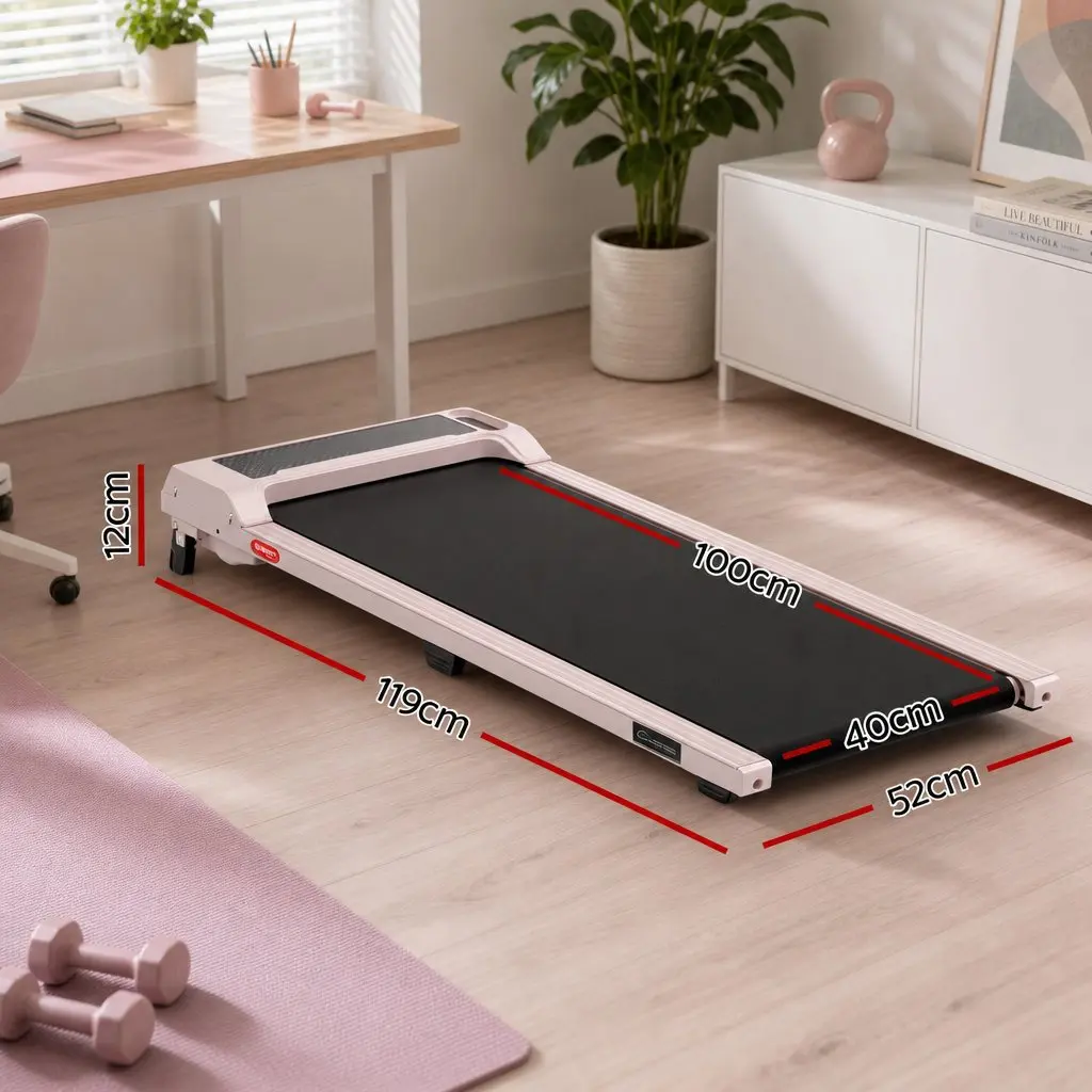 Walking Pad Treadmill 3 in 1 Under Desk Home Gym 12% Incline 40cm Belt Pink