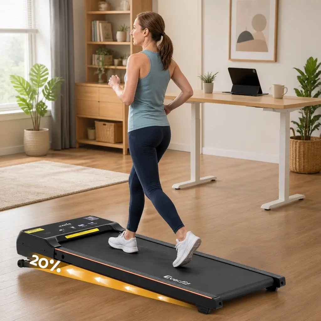 3 in 1 Walking Pad Treadmill Auto Incline 20% Home Gym Under Desk Fitness