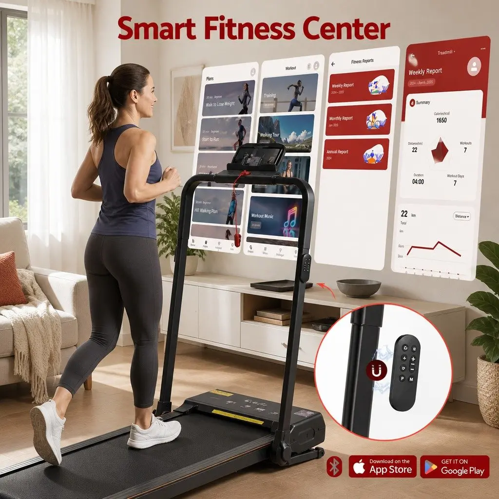 3 in 1 Walking Pad Treadmill Auto Incline 20% Foldable Home Fitness