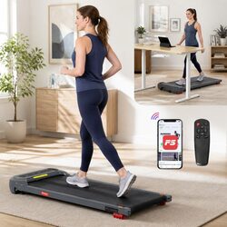 Electric Treadmill Walking Pad 3 Level Incline Under Desk Home Gym Grey