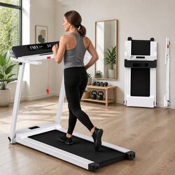 Electric Treadmill Foldable Home Gym Fitness Machine 12 Programs White