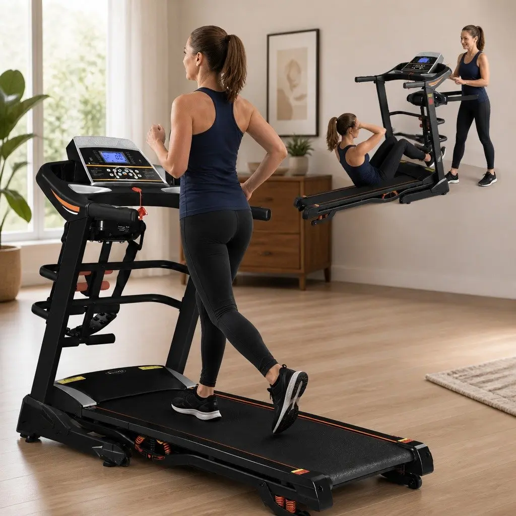 Electric Treadmill Home Gym Fitness Machine 18 Speed Digital LCD Display Black