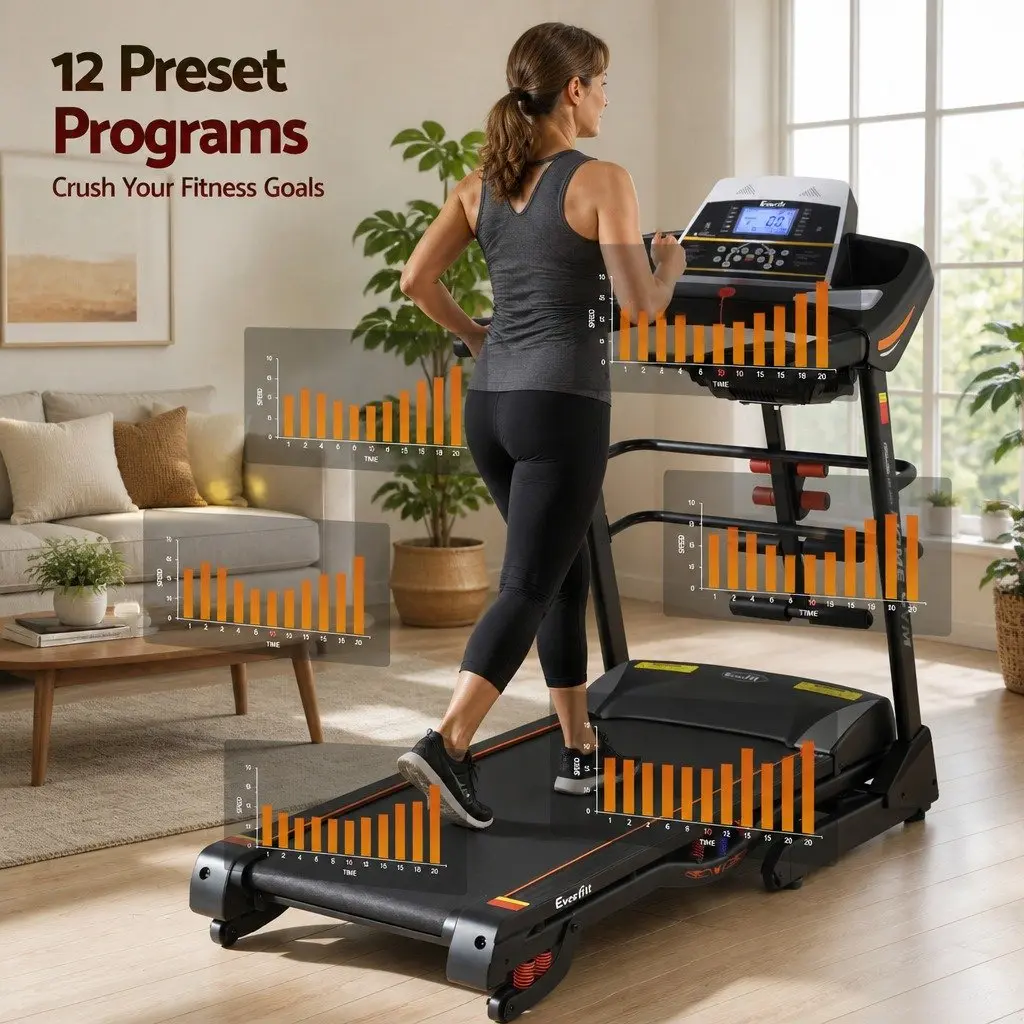 Electric Treadmill Home Gym Fitness Machine 18 Speed Digital LCD Display Black