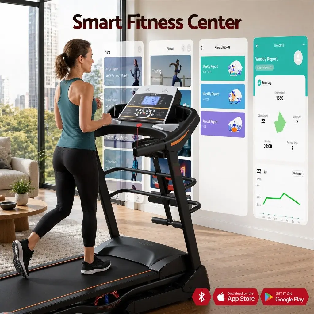 Electric Treadmill Home Gym Fitness Machine 18 Speed Digital LCD Display Black