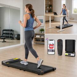Electric Walking Pad Under Desk Treadmill Foldable Home Gym Fitness Black