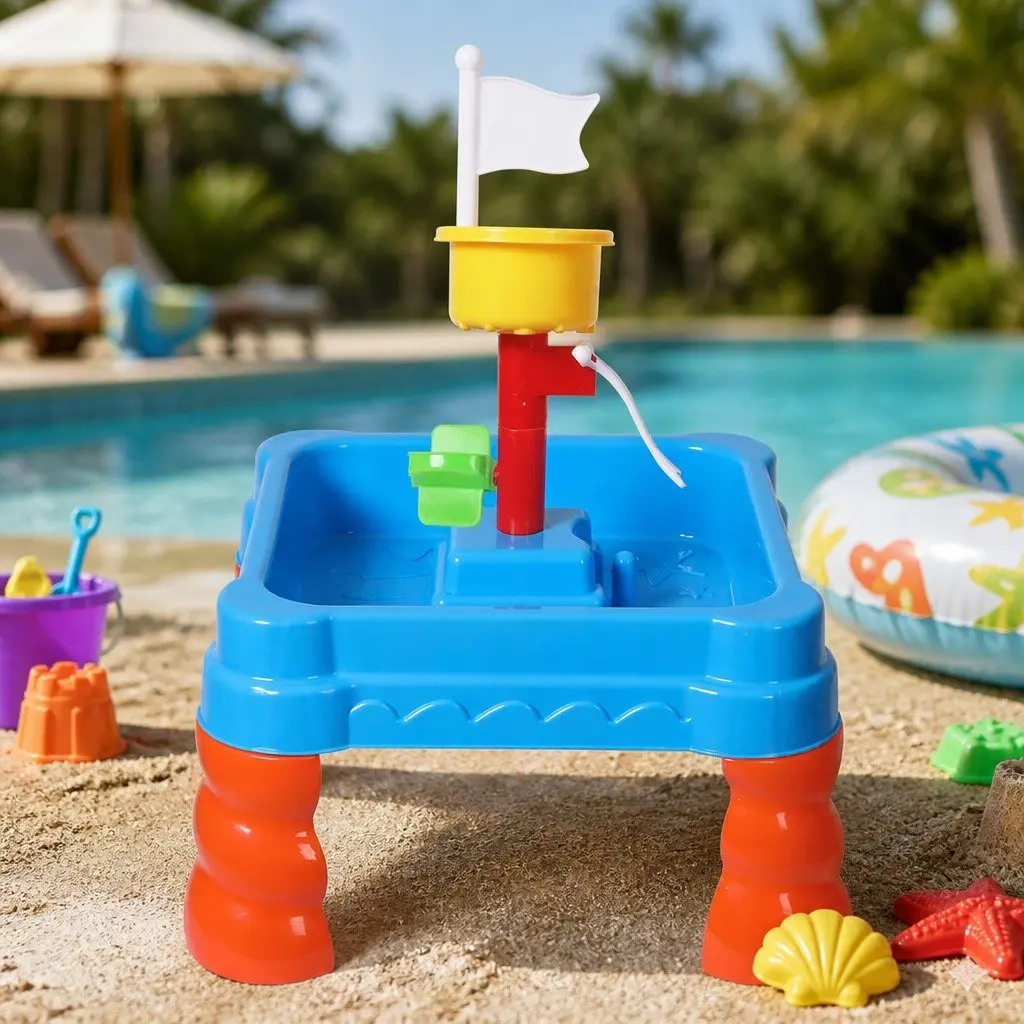 Kids Sand Water Play Table 2-In-1 Activity Toy Set Multi-colour 40cm W x 40cm D x 59cm H