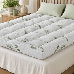 Pillowtop Mattress Topper 11cm Thick Bamboo Pad Double Bed 1500GSM Hollow Fibre