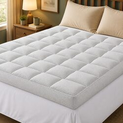 Queen Mattress Topper 11cm Pillowtop Bamboo Bed Pad Thick Deep Pocket Washable