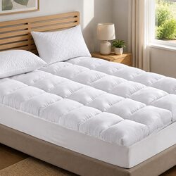 King Single Mattress Topper 5cm Bamboo Microfibre Pad Breathable Washable Deep
