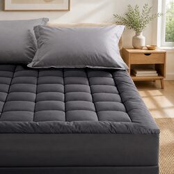 Mattress Topper King Size Pillowtop Pad 5cm Thick 45cm Deep Pocket Grey