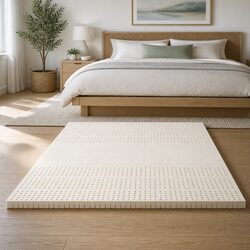 Latex Mattress Topper 5cm King Size 7 Zone Cooling Pad Foldable Washable Cover